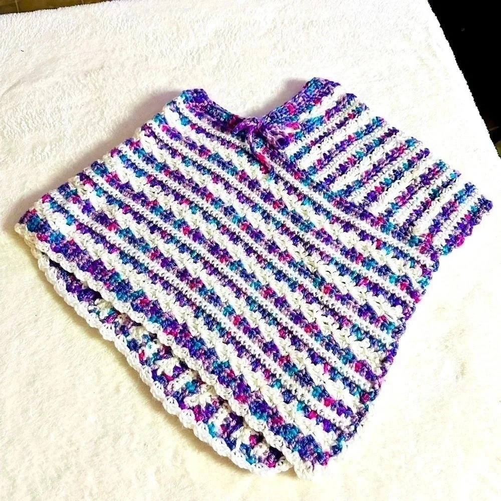 NEW‎ Girls Poncho Crochet Sleeveless Coverup